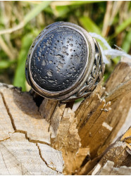 Bague en argent massif Pierre de lave des iles Canaries