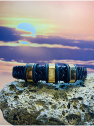 Bracelet en cuir et acier...