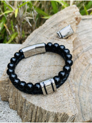 Bracelet " Cuir & Pierre"...
