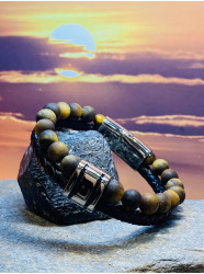 Bracelet Cuir&Pierre " Oeil...